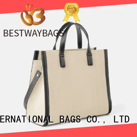 Bestway logo canvas tote shopper bag wholesale for travel 1
