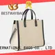 Bestway logo canvas tote shopper bag wholesale for travel 1