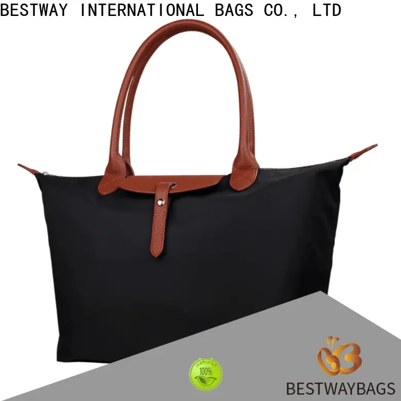 Bestway waterproof nylon tote with leather straps supplier for gym 1
