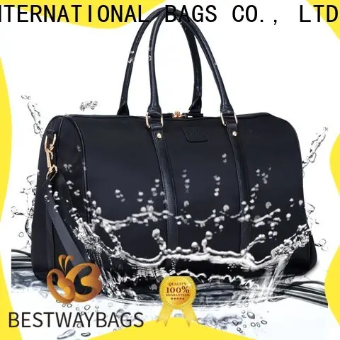 capacious popular nylon bag with leather straps travel for business for sport 1