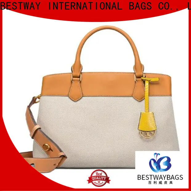 Bestway white canvas leather handbag company for relax 1
