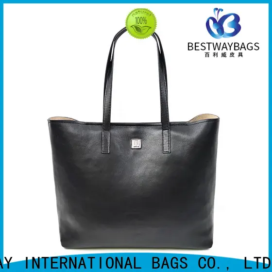 Bestway round leather tote personalized for school 1