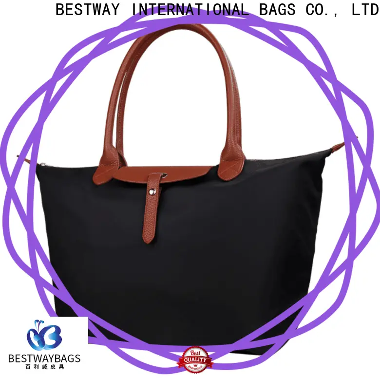 capacious black nylon handbag womens supplier for swimming 1