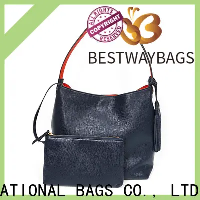 Bestway customized blue leather bag manufacturers for date 1