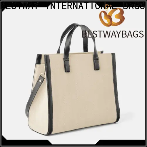 Bestway Best canvas leather bag factory for shopping 1