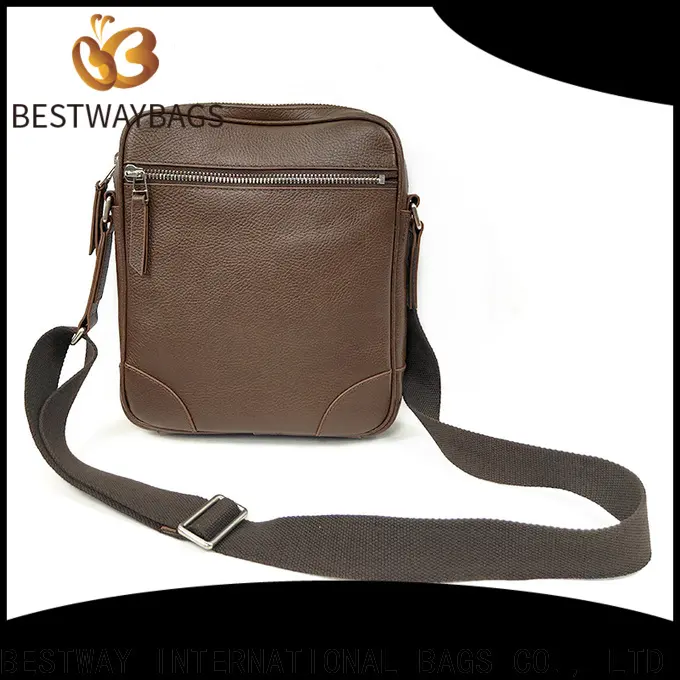 Bestway side side leather bag factory for daily life 1