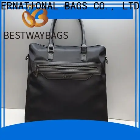 Bestway Custom nylon handbag with leather straps Suppliers for gym 1