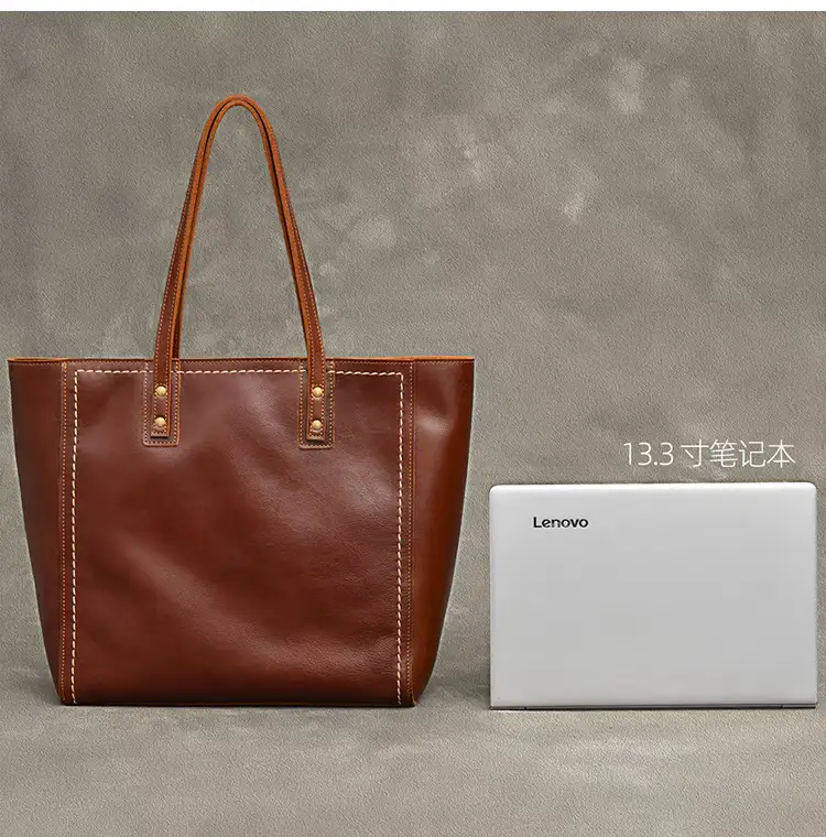 Custom Briefcase Business Bag Leather Tote bag Leather Computure bag for men and lady 1