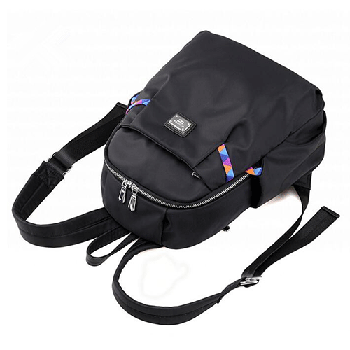 Custom Black Stylish Nylon Bag Foldable Gym Sport Lightweight Backpack 8