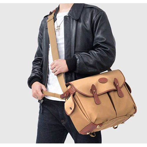 Custom OEM Mini Canvas Bag Messenger Shoulder Leather Bag 6