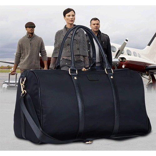 Custom Large Travel Bag Women's Nylon Leather Trim Handbag For work 9