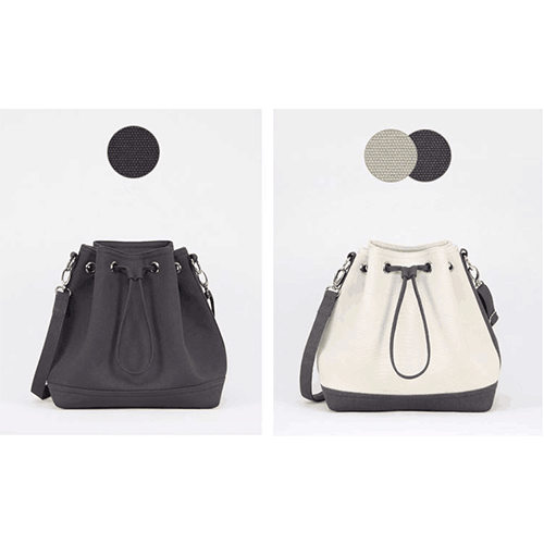 White Canvas Standard Cotton Bucket Bag Shoulder Canvas Bag With Leather Trim 9