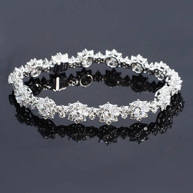 14.78CT Lab Grown Diamond Bracelet Sunflower Design 18K 1