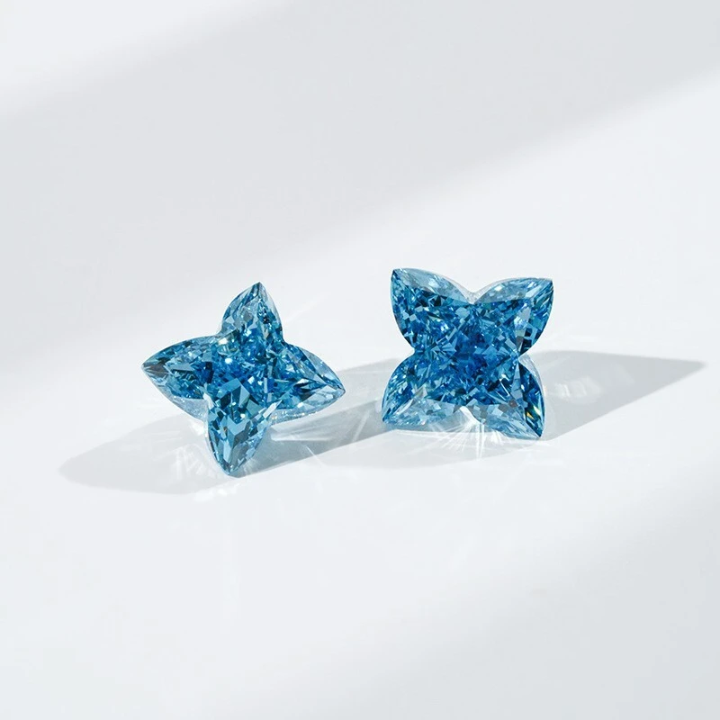 2CT Blue LV Shaped Lab Grown Diamond | VVS/VS Clarity,Vivid Hue 1