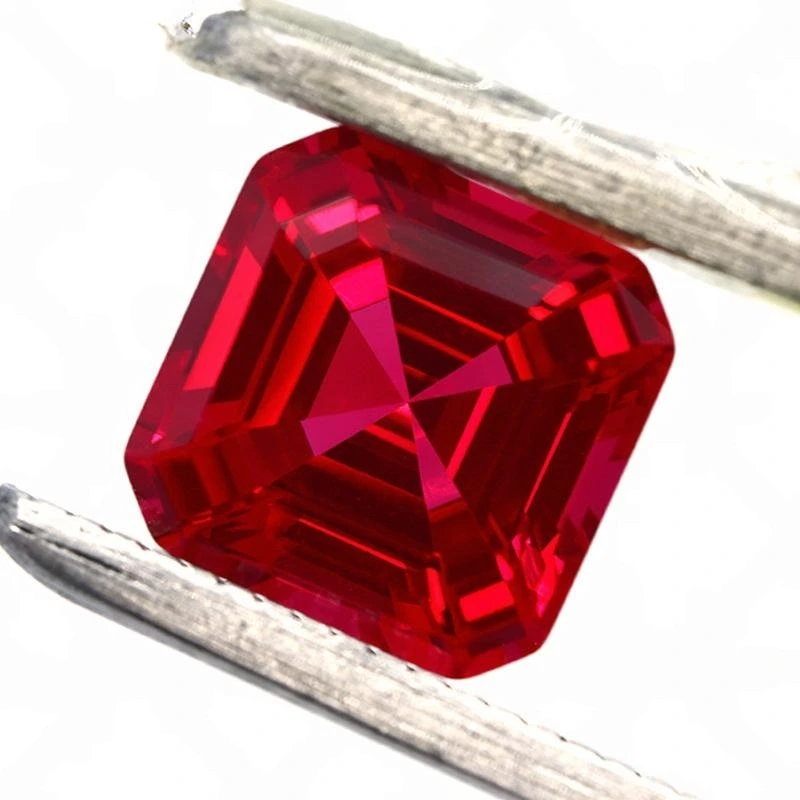 2CT Red Asscher Cut Lab Grown Diamond | VVS/VS Clarity 1