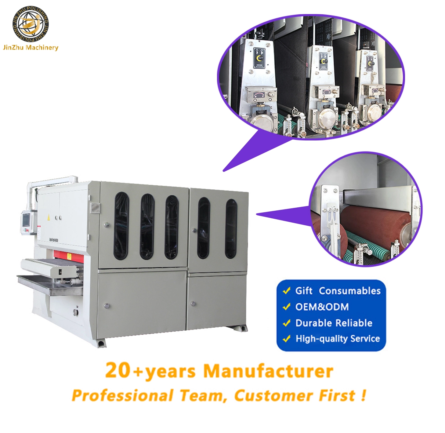 JinZhu High-Quality Sheet Polishing Machine 1000 mm Wide Worktable 1