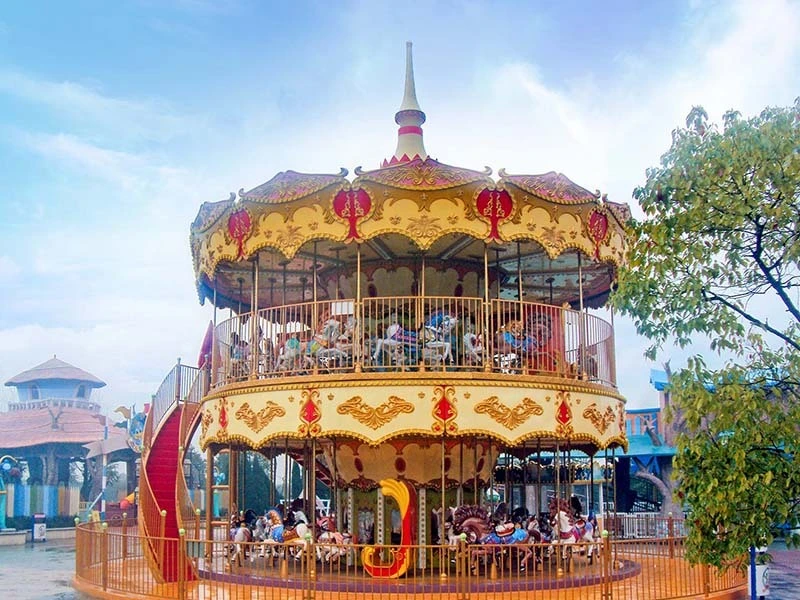 Double Merry Go Round Rides Amusement Park Carousel DW-68A 1
