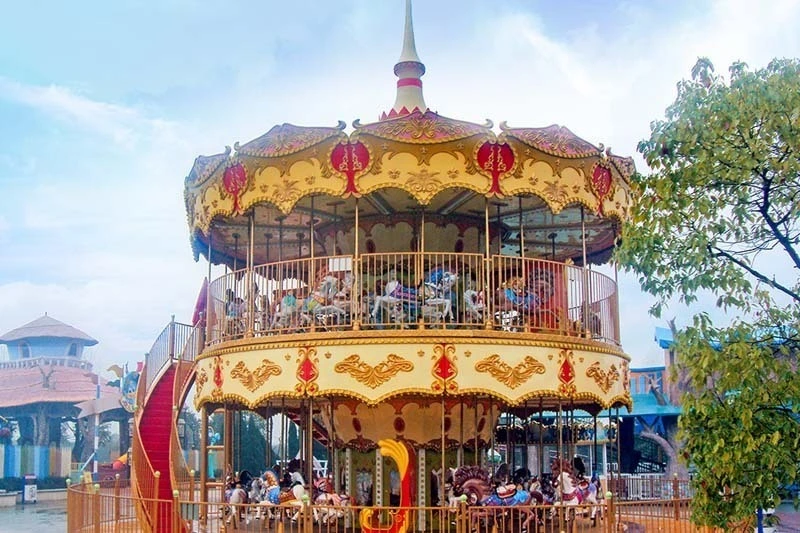 Double Merry Go Round Rides Amusement Park Carousel DW-68A 1