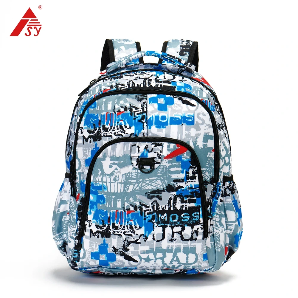 Fashion Printed Designer Bags For Teenagers Polyester Back Pack Kids School Bags College Student Backpack With Custom Logo 1