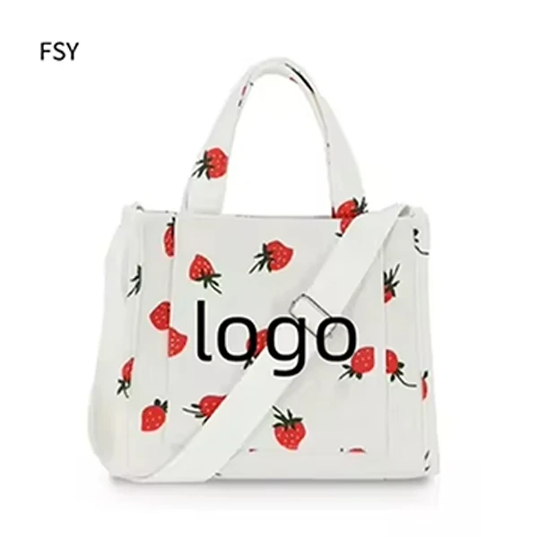 Fashion Custom Logo Recyclable Shopping Tote Bag Travel Crossbody Bags Women's Canvas Handbags Everyday Laptop Bag 1
