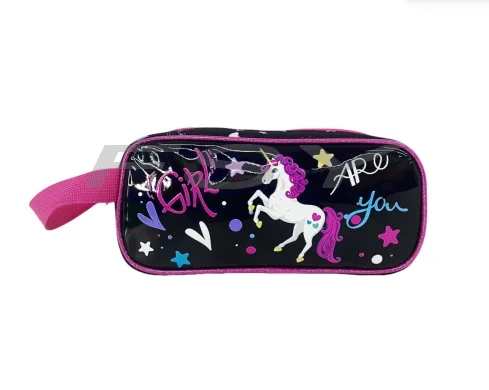 New Arrival Kids Pencils Bag With Flower Zipper Buckle Student School Pen Case Cartoon Unicorn Printed Pattern Waterproof 1