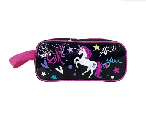 New Arrival Kids Pencils Bag With Flower Zipper Buckle Student School Pen Case Cartoon Unicorn Printed Pattern Waterproof 1