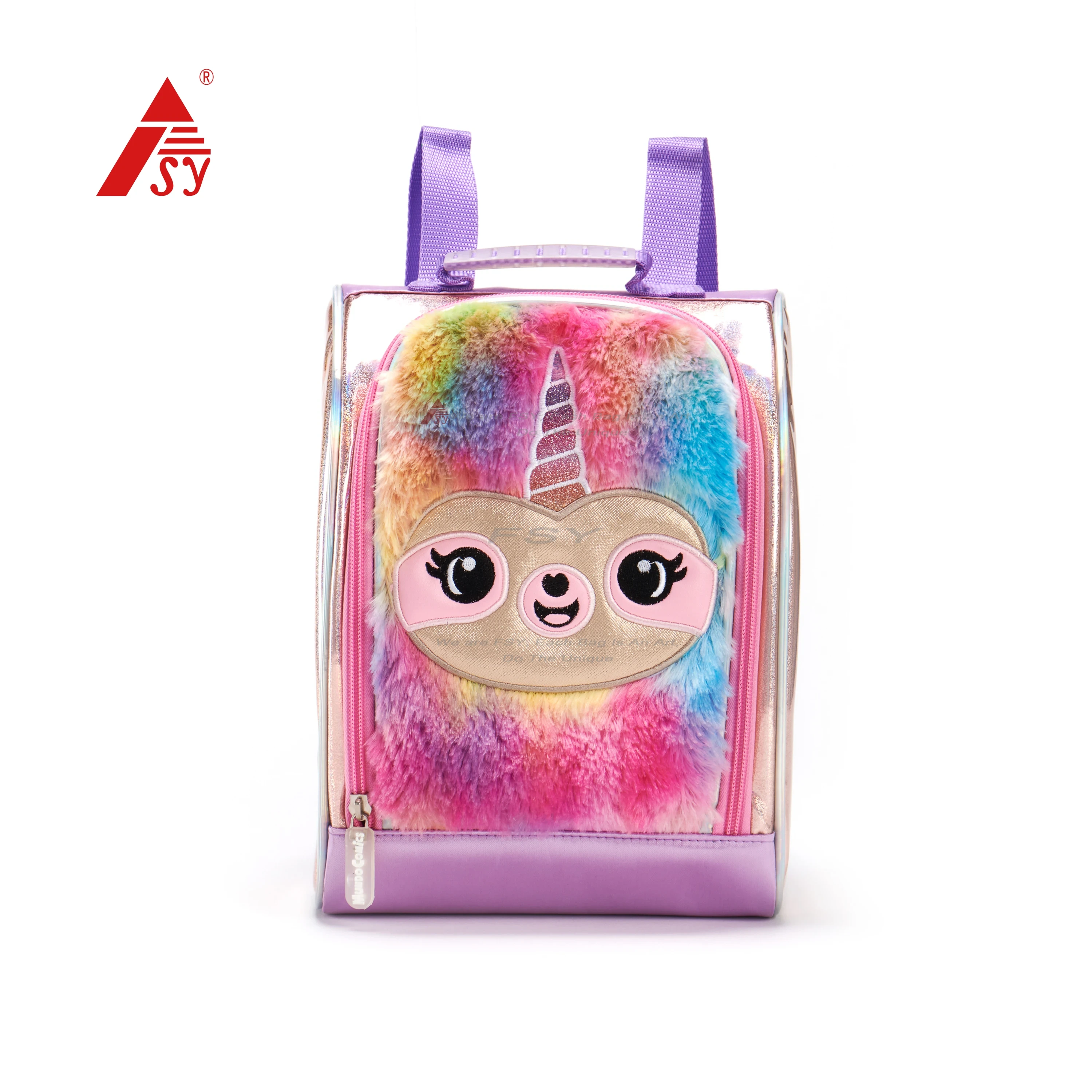 Fsy Lightweight Elementary School Lunch Bag Backpack For Children Girls And Women Beautiful Soft Plush Lunch Box Little Kids 1