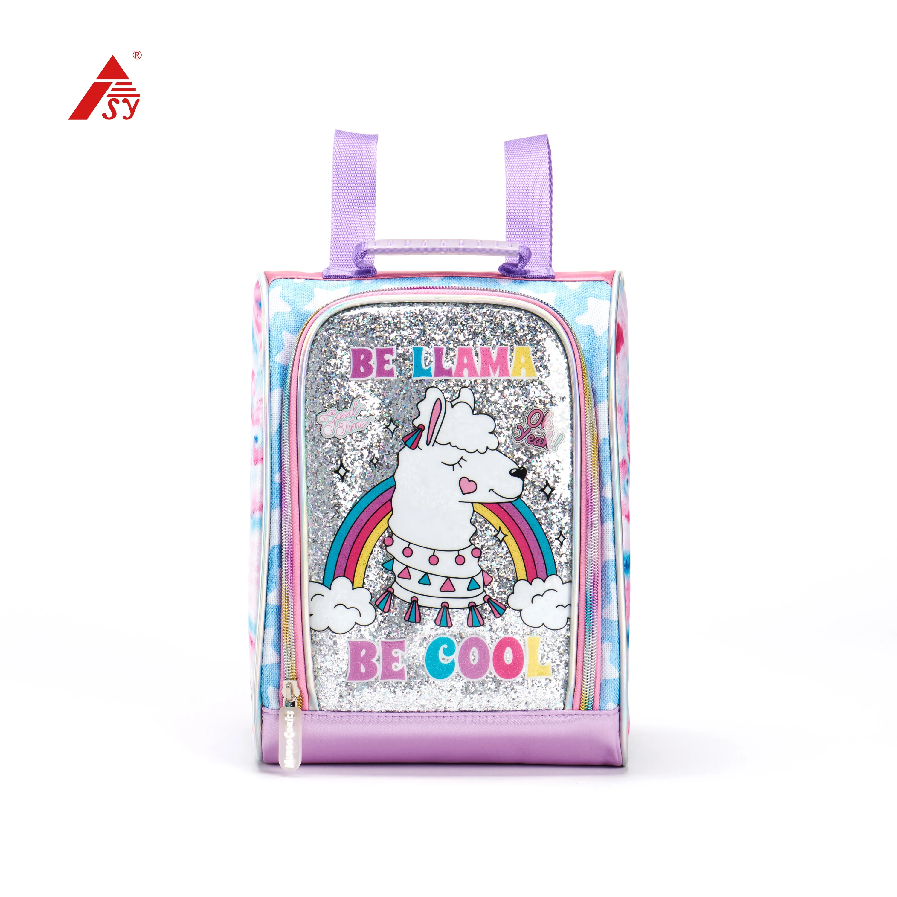 Fsy Kids Cute Llama Portable Lunch Bag Backpack Insulated Lunch Box Reusable Totes For Women Men Work Picnic Camping 1
