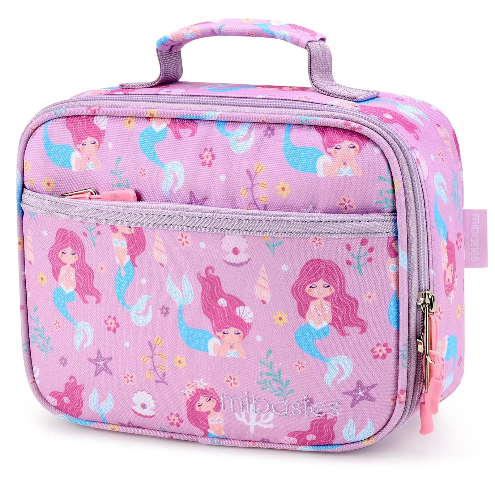 Customized Design Lunch Bag For Kids Fashion Portable Cute Flower Mermaid Printing Children Lunch Box 1