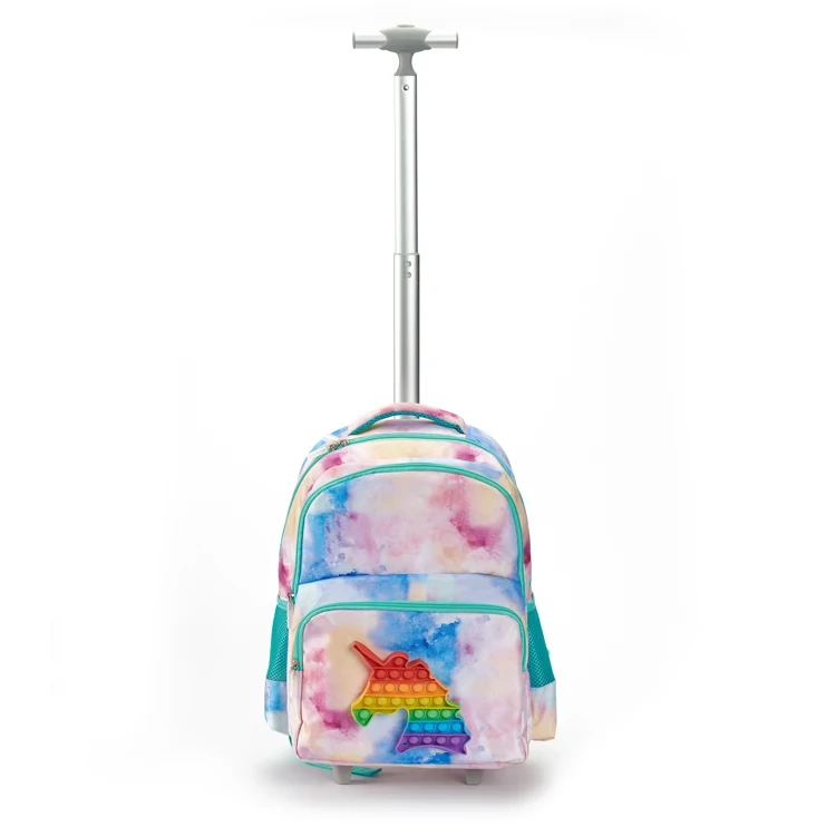 Fashion Girls Trolley Bag Rolling Wheeled Trolley Backpack For Kids Waterproof Bags Travel Trolley Luggage For Student 1