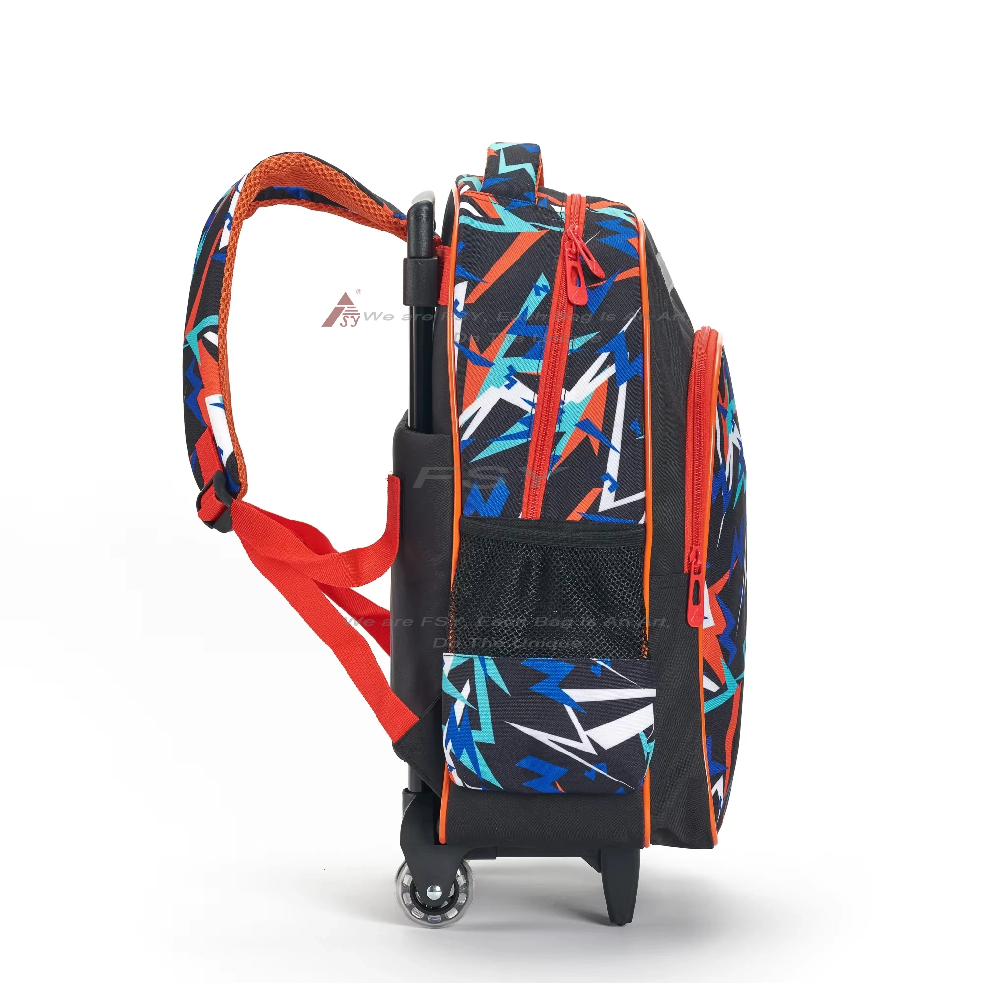 2024 Wholesale Customized High Quality School Bags Kids Trolley Backpack Student Wheels Travel Bag 1