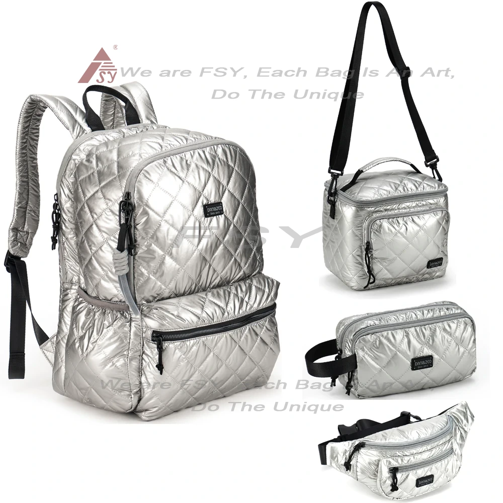 Fsy Student Backpack School Bags Female Backpack Four-piece Sets With Pencil Lunch Waist Bag Of Outdoor Travel Shoulder Bags 1