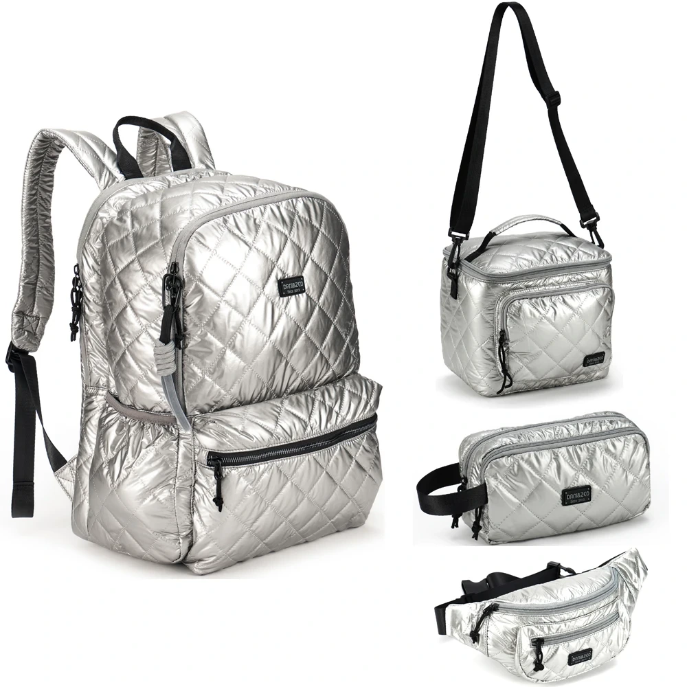 Fsy Student Backpack School Bags Female Backpack Four-piece Sets With Pencil Lunch Waist Bag Of Outdoor Travel Shoulder Bags 1