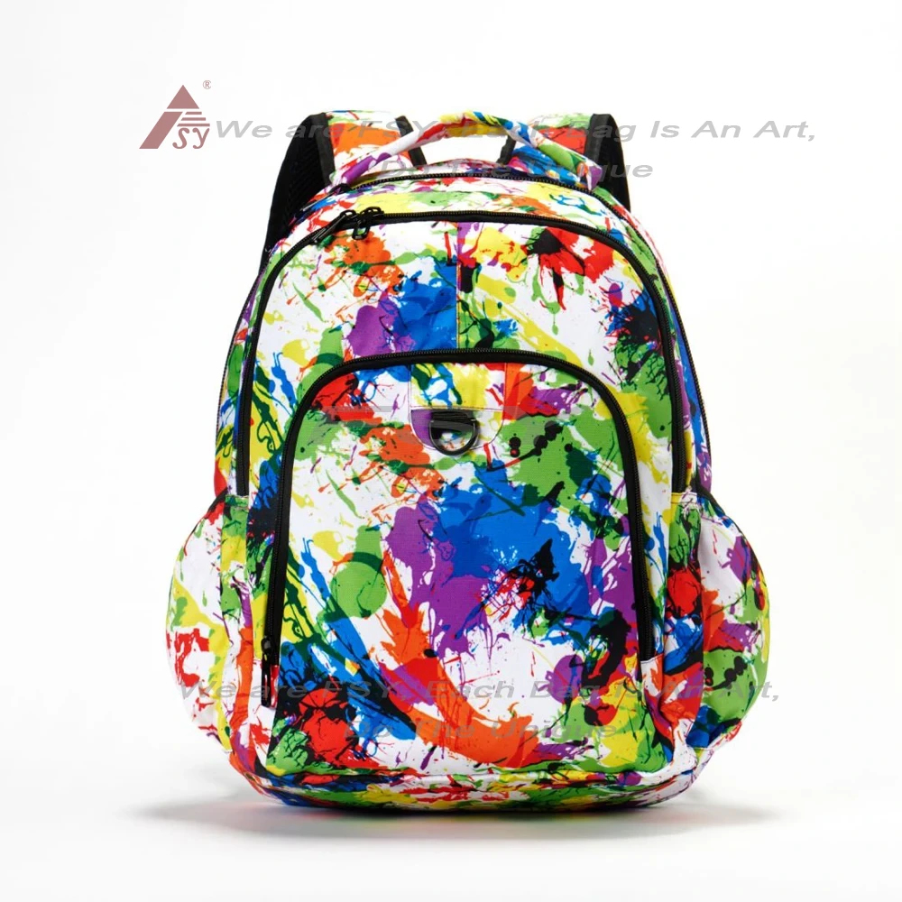 Wholesale Factory Kids Printing Back Pack Customizable Youth Leisure College Student Backpack School Bags With Logo 1