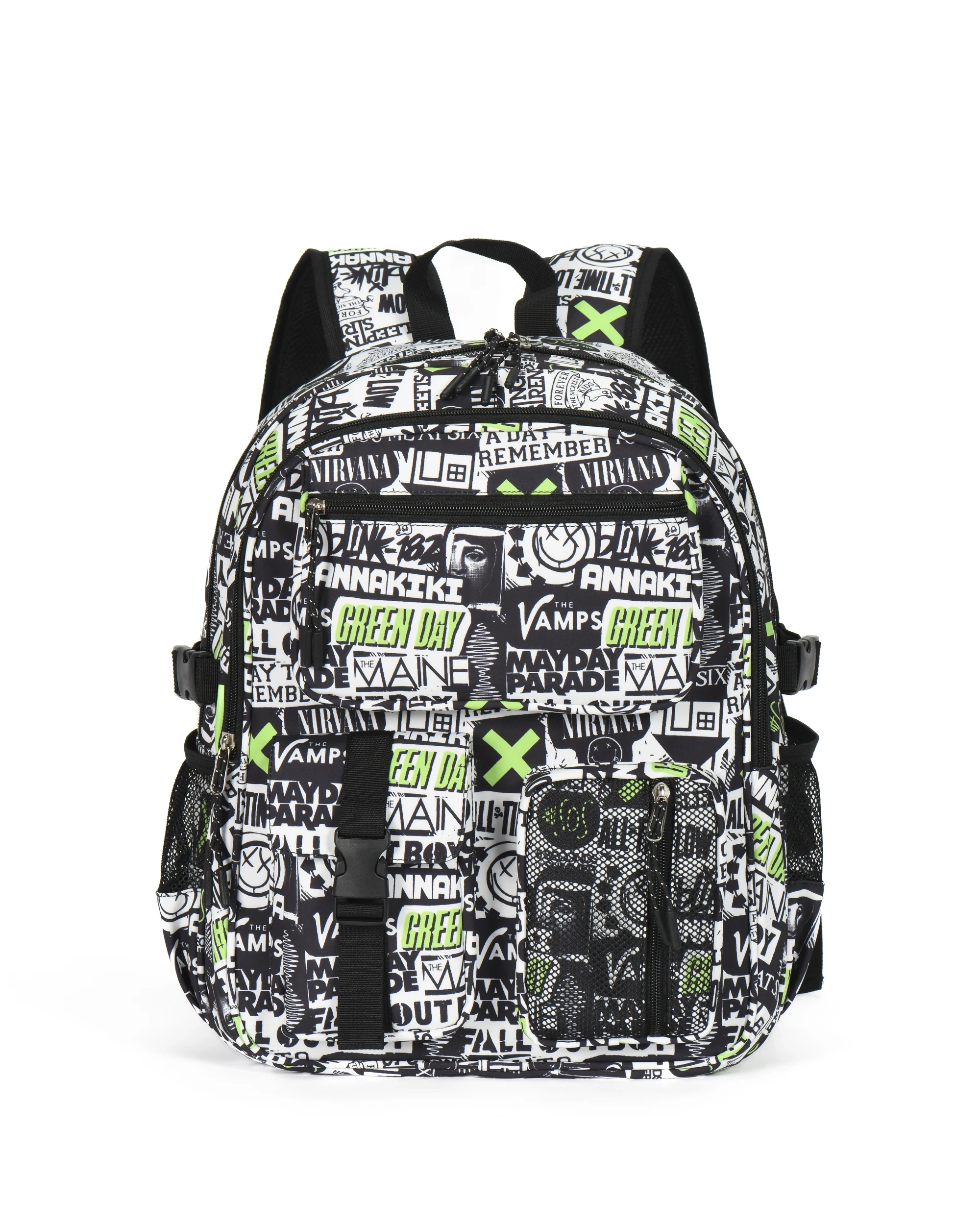 Fashion Green New Arrival Printed College Backpack With Multiple Pockets School Bag Travel For Woman Men Laptop Bags Travel 1