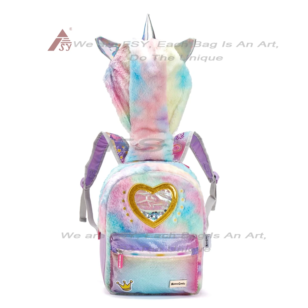 Fsy Custom New Personalized Children Cartoon Doll Plush Unicorn Backpack Kids Preschool School Bags 0-6 Years Girls Toddler 1