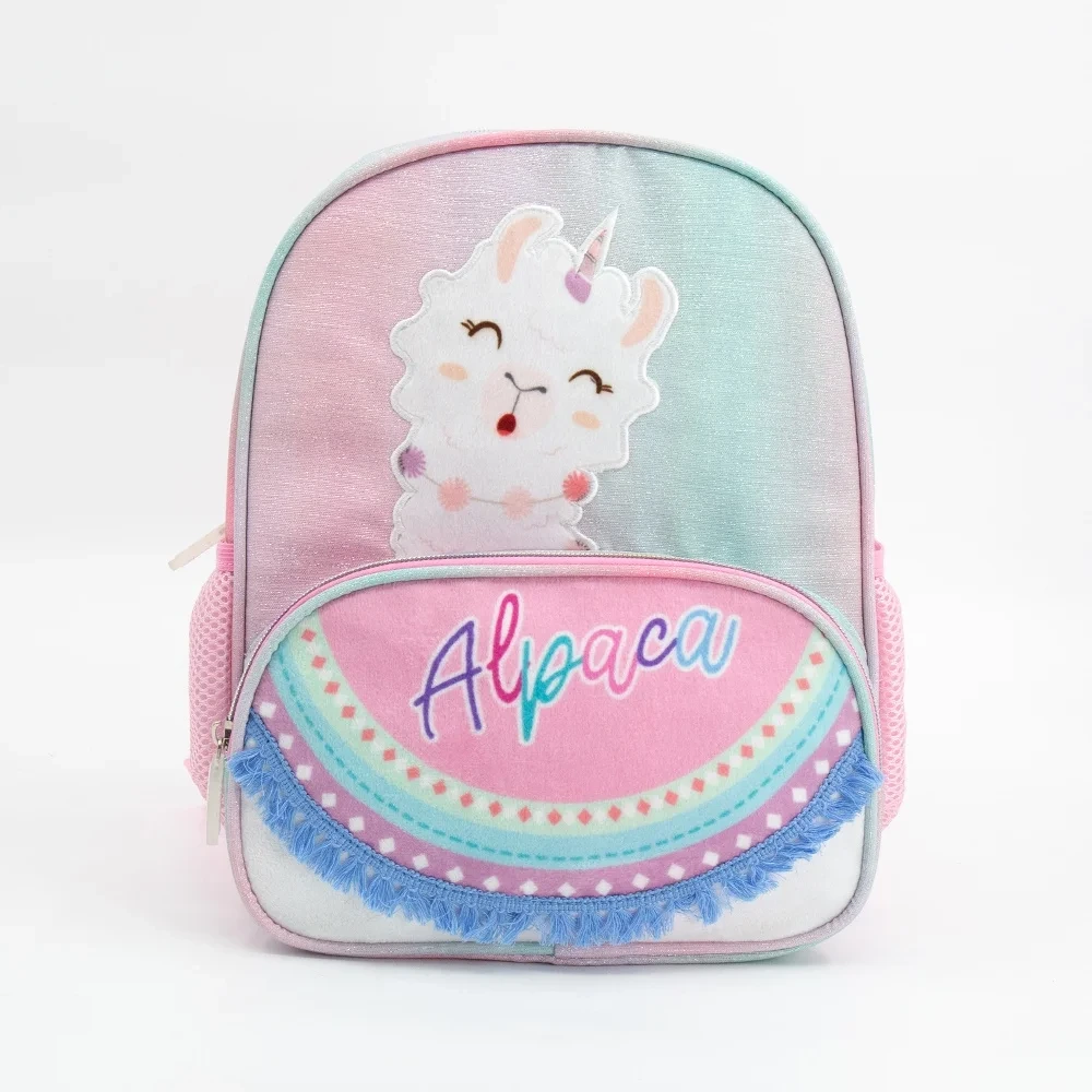 Factory Wholesale Kid Backpack Custom Cartoon School Backpack Casual Mini Alpaca Print Student Backpack For Girls 1