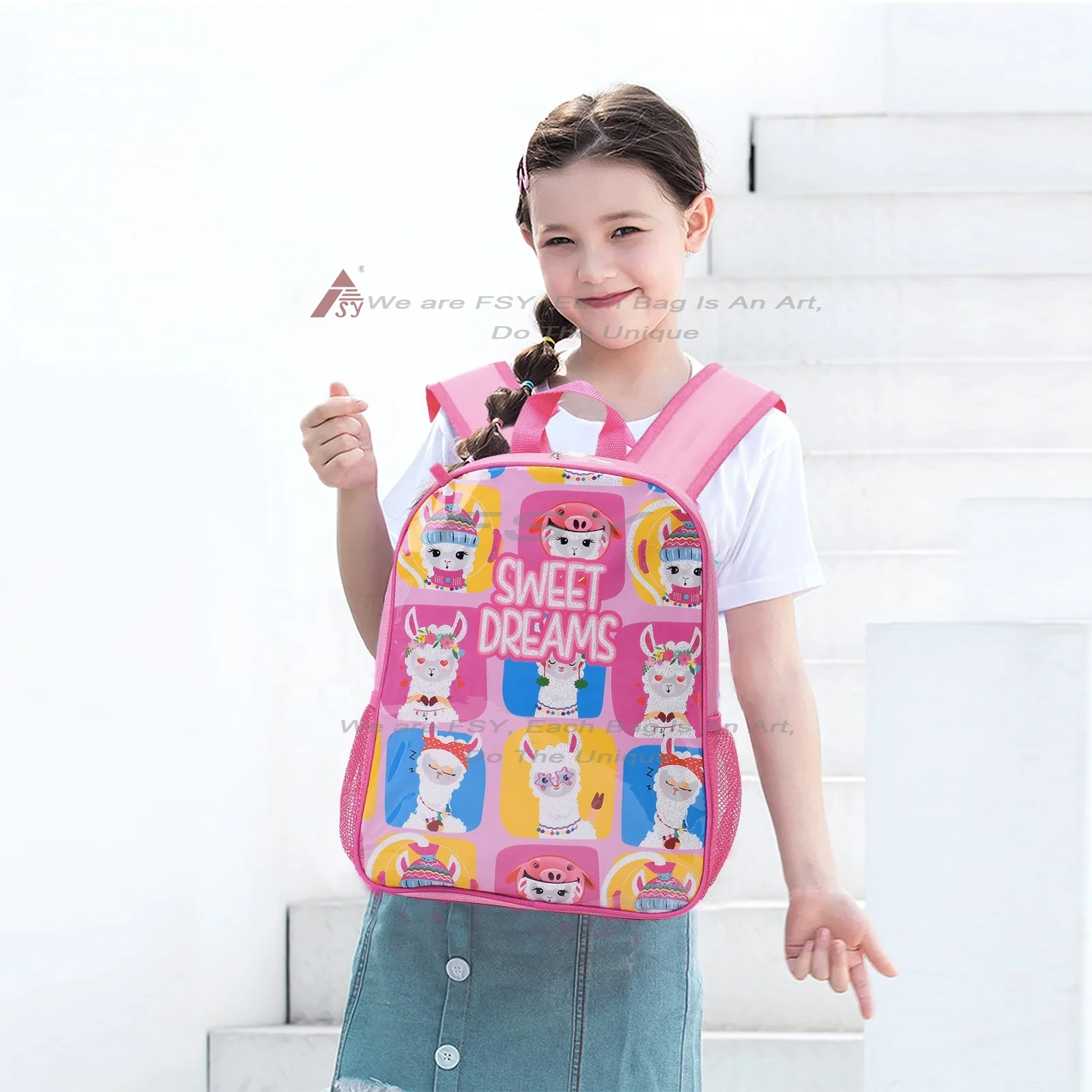 Fashionable Cute Kid School Bags Custom Cartoon Dinosaur Schoolbag Waterproof Animals Student Backpack 1
