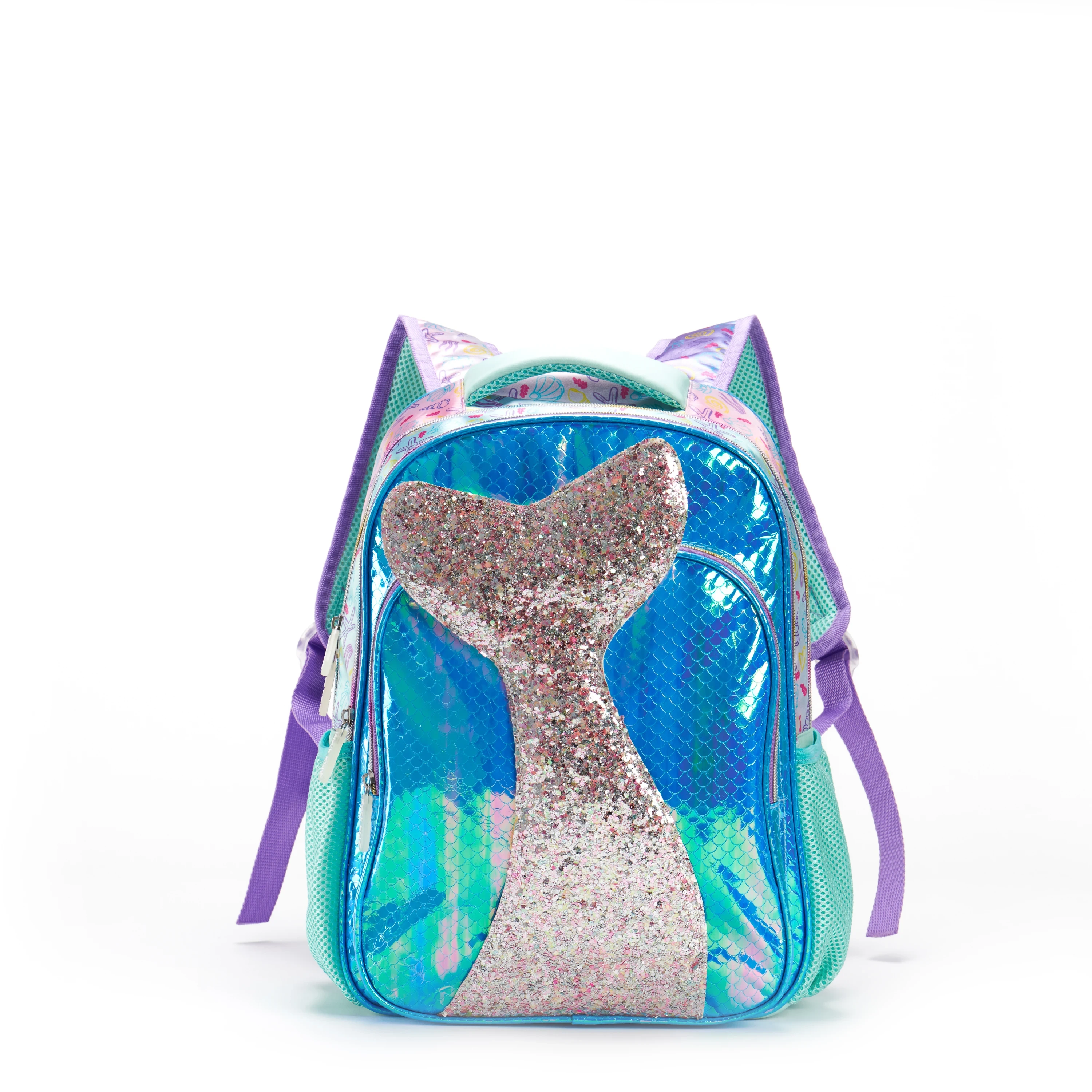 custom bag design manufacturer Mermaid Cartoon Kindergarten School Book Bags Kids Backpack Pvc Fishtail Style Mini Student Backpacks Blue Waterproof 1