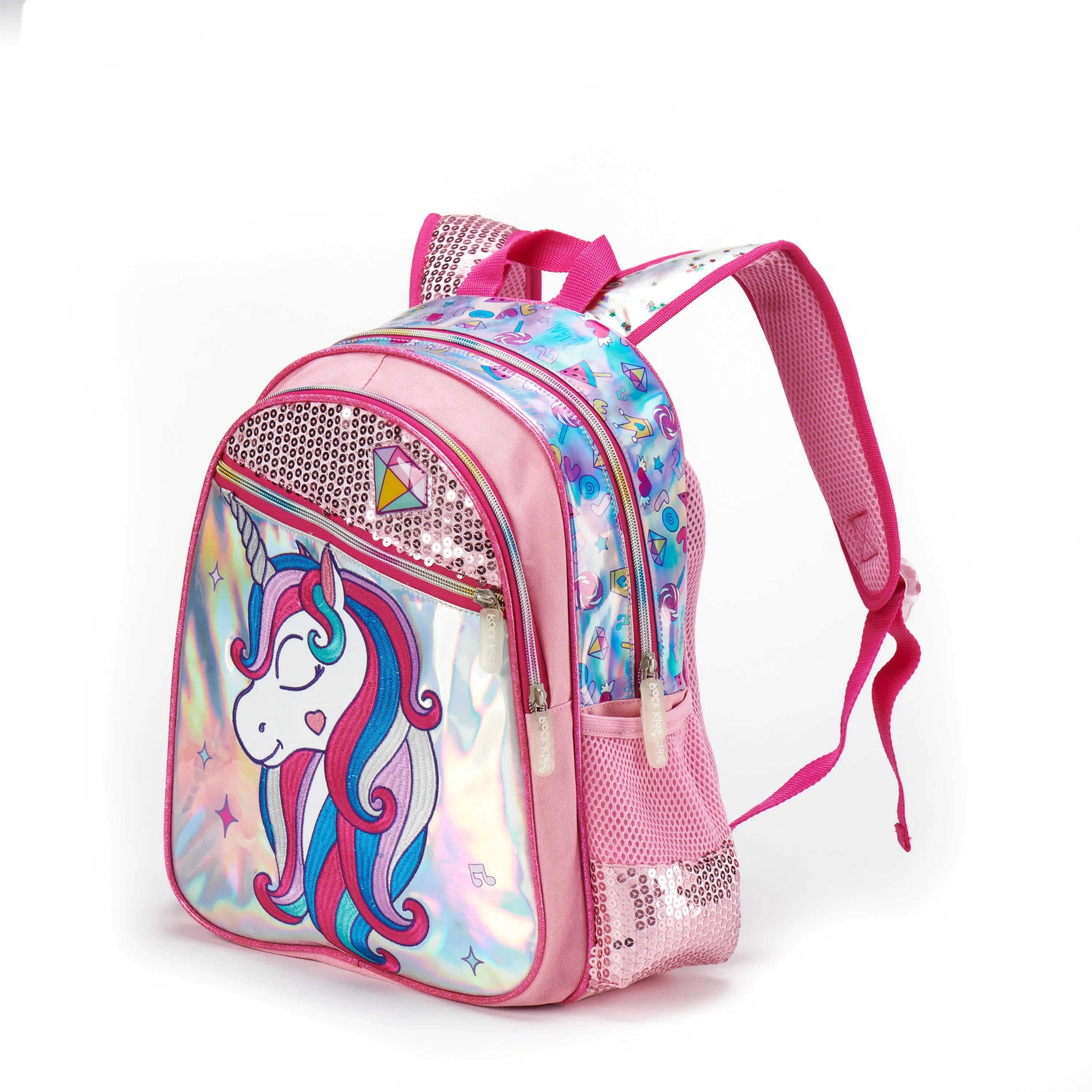 Newest custom backpack manufacturers  Promotion Kids Cute Waterproof Sequins Unicorn Primary School Bag Cartoon Children Girl Student Backpack Bag 1