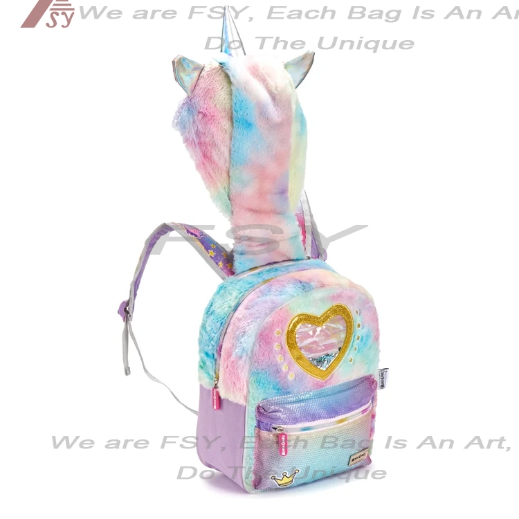 Winter Uniquely Designed Hooded School Bags For Children Plush Kids Backpacks Fall And Winter Travel Backpack 1
