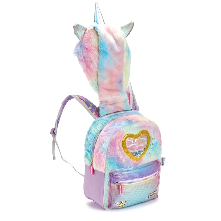 Winter Uniquely customized DesignHooded School Bags For Children Plush Kids Backpacks Fall And Winter Travel Backpack 1