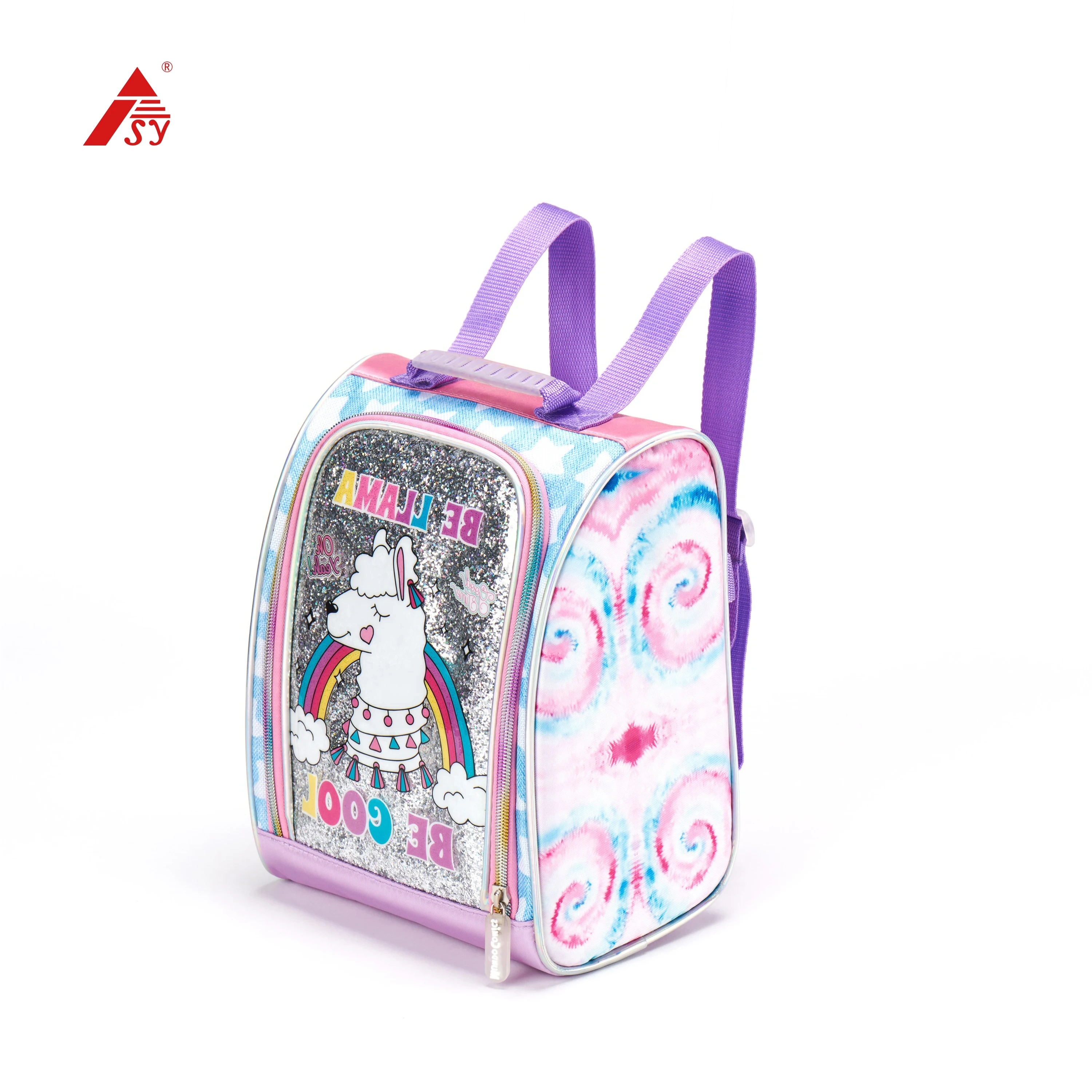 custom Print alpaca Lunch Bag Backpack For Kids Girls Portable With Adjustable Shoulder Strap For Camping Picnic Beach Hiking 1