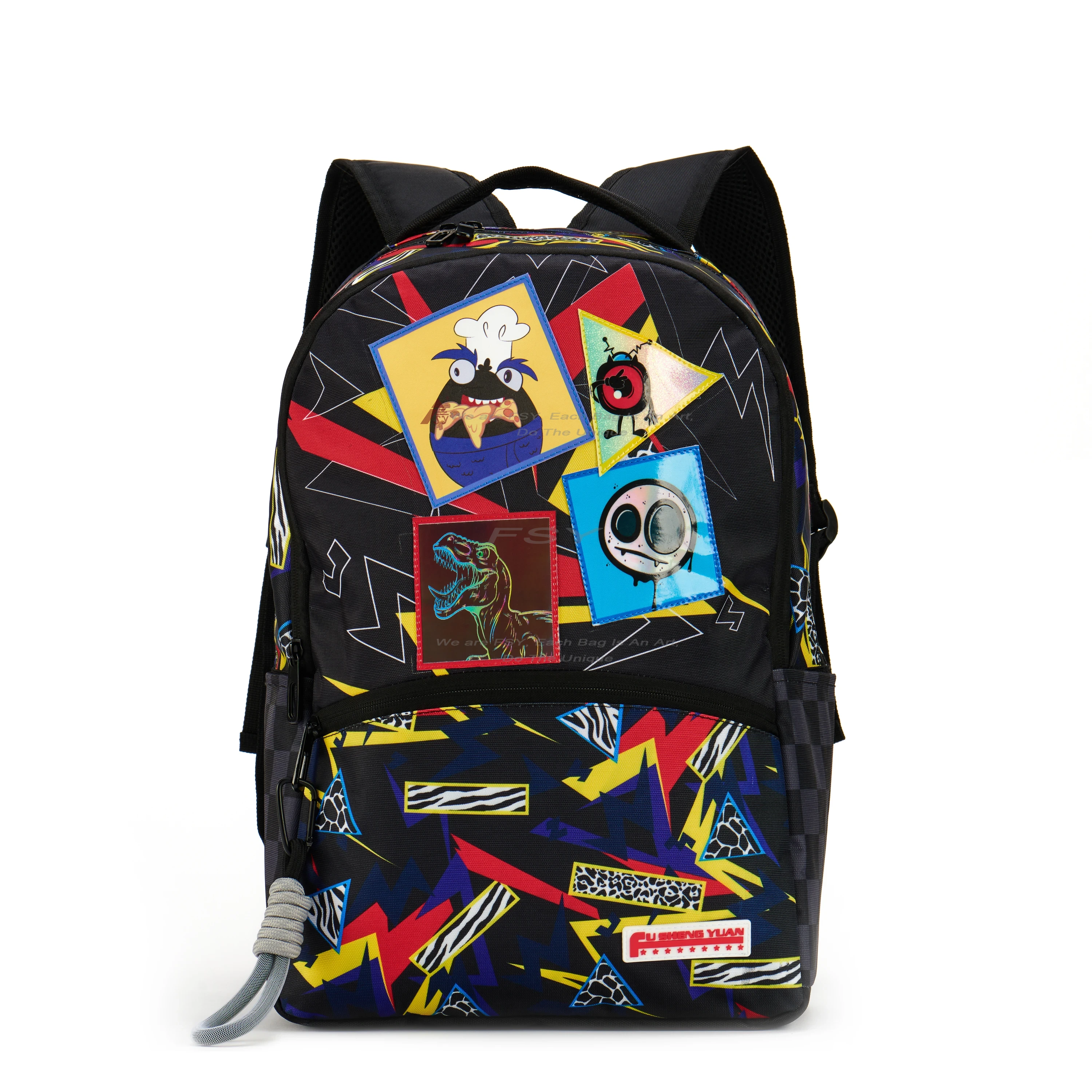 Fsy Hip-hop Wholesale Custombackpack manufacturers Large Capacity Backpack Graffiti Style Print Girl Student Shoulder Bag School Bags Boys Teens 1