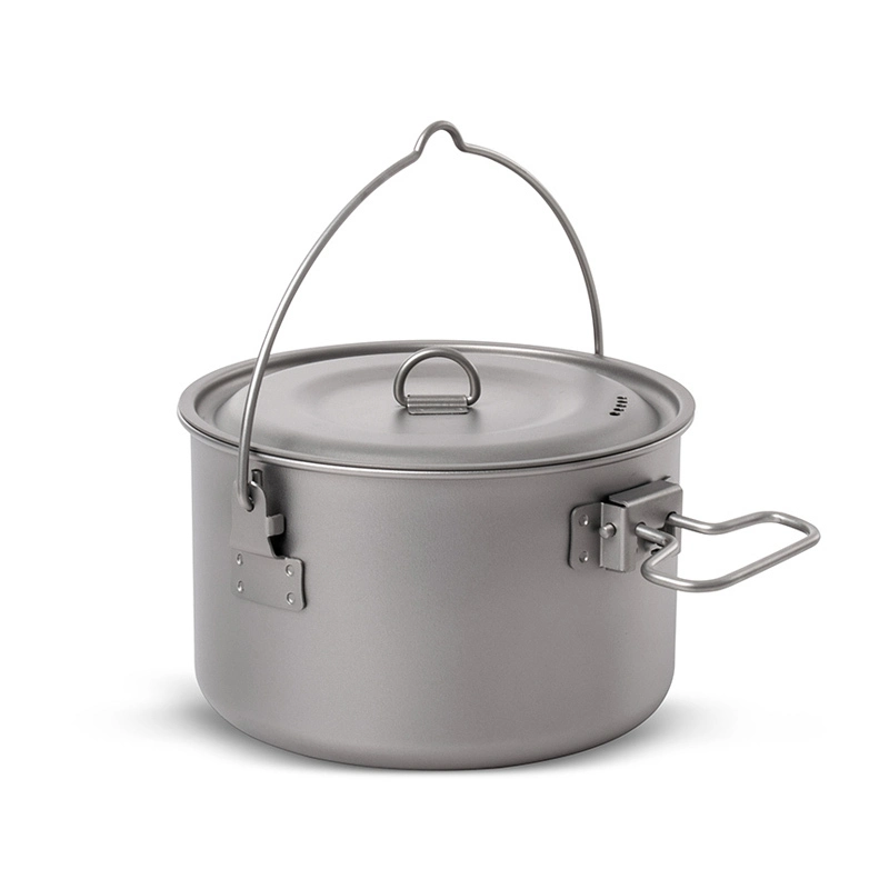 Titanium hanging pot with bail handle for outdoor camping 1