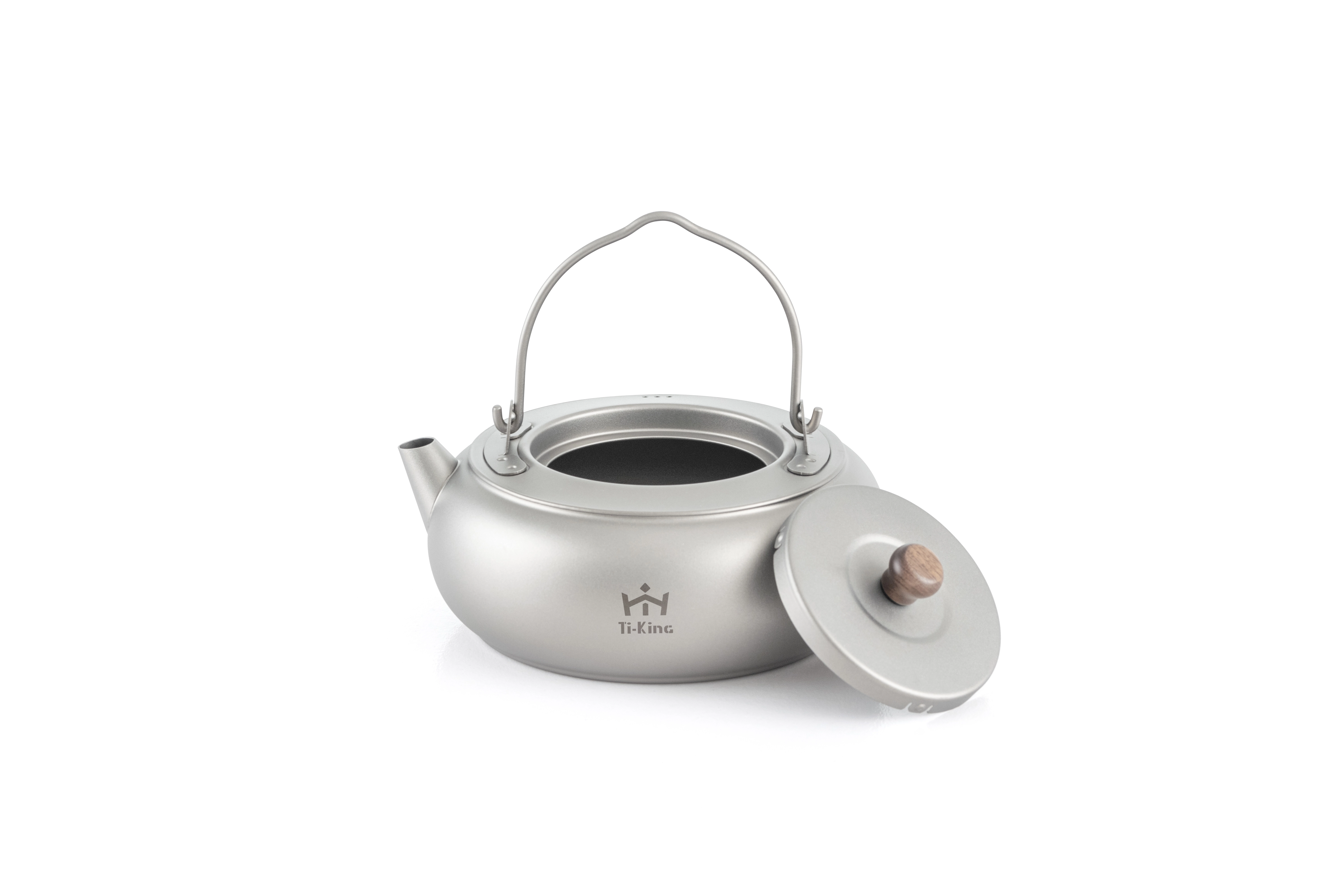 500ml Titanium kettle with wooden knob& titanium handle healthy for cooking water 1
