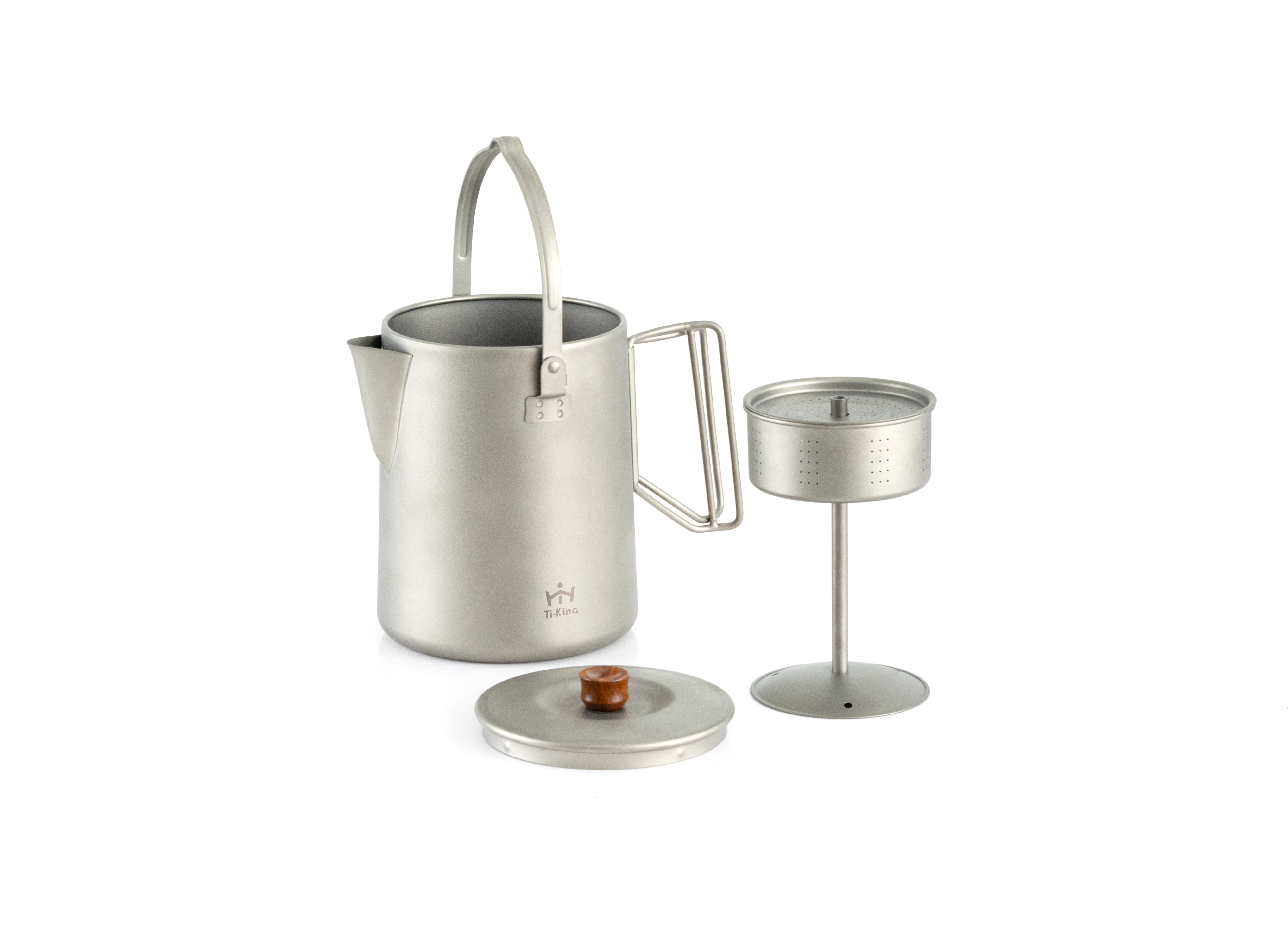 Titanium coffee maker with folding handle ideal for outdoor camping cooking coffee 1