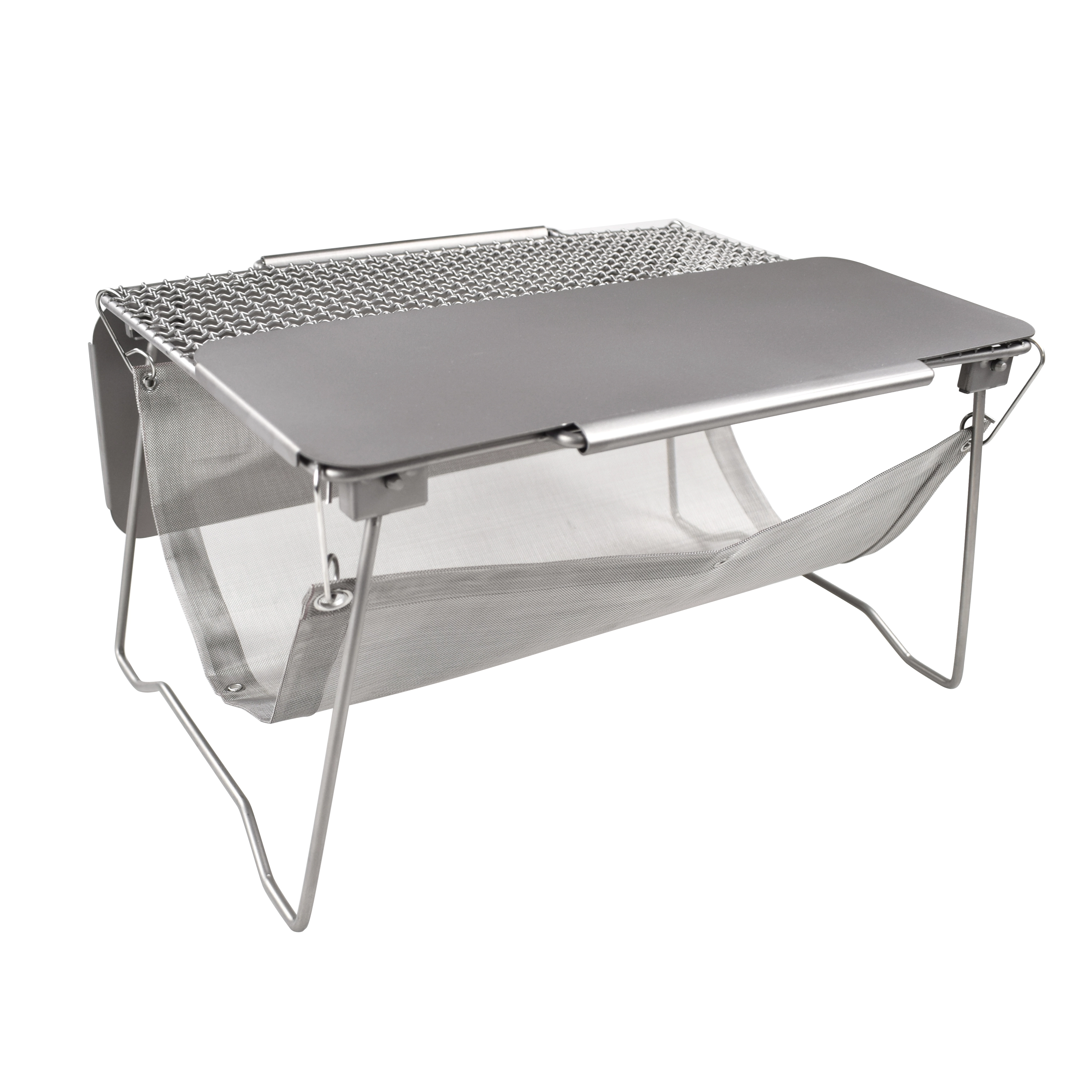 Titanium multifunctional campfire grill set for barbecue 1
