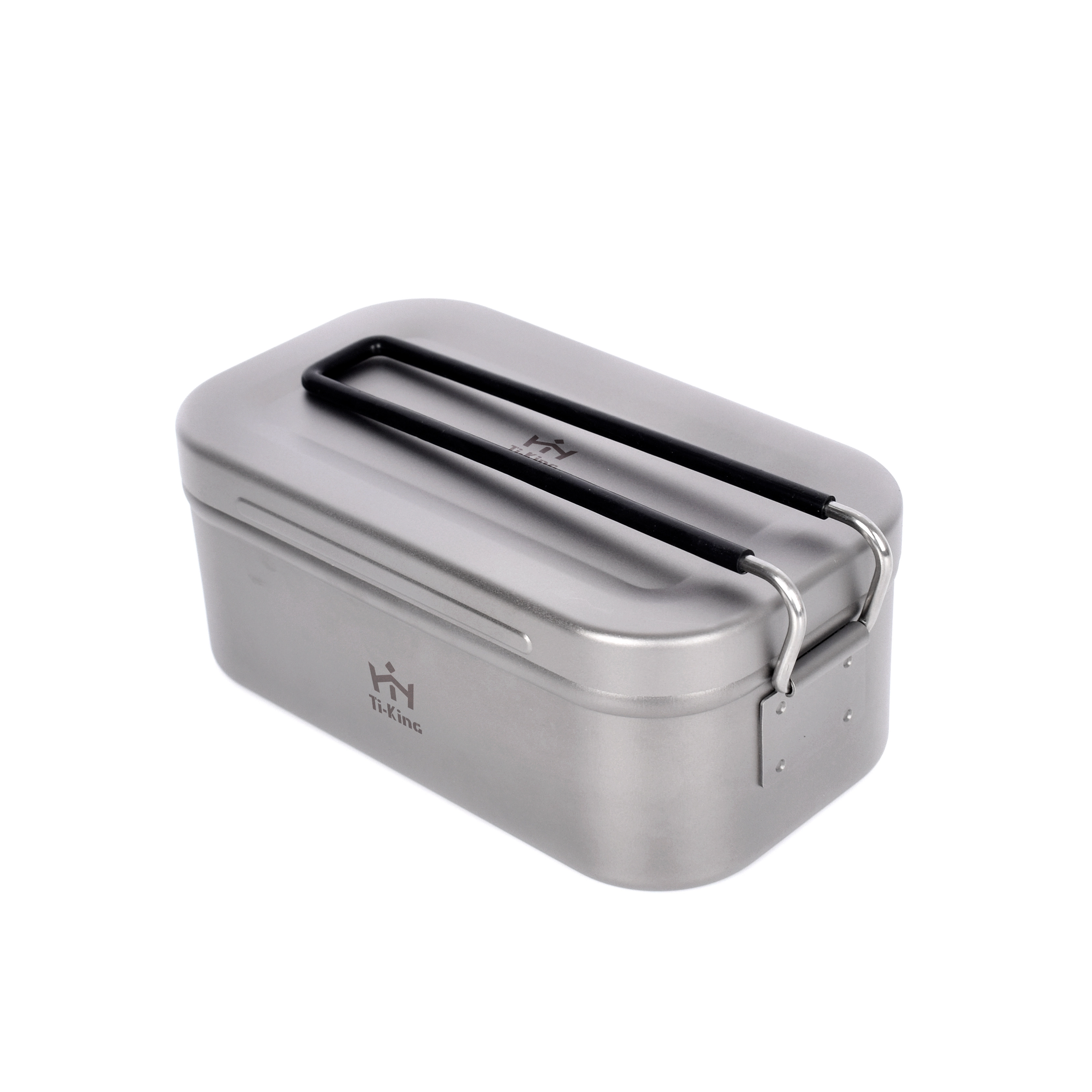 Titanium multifunctional lunch box/mess tin with folding handle 1
