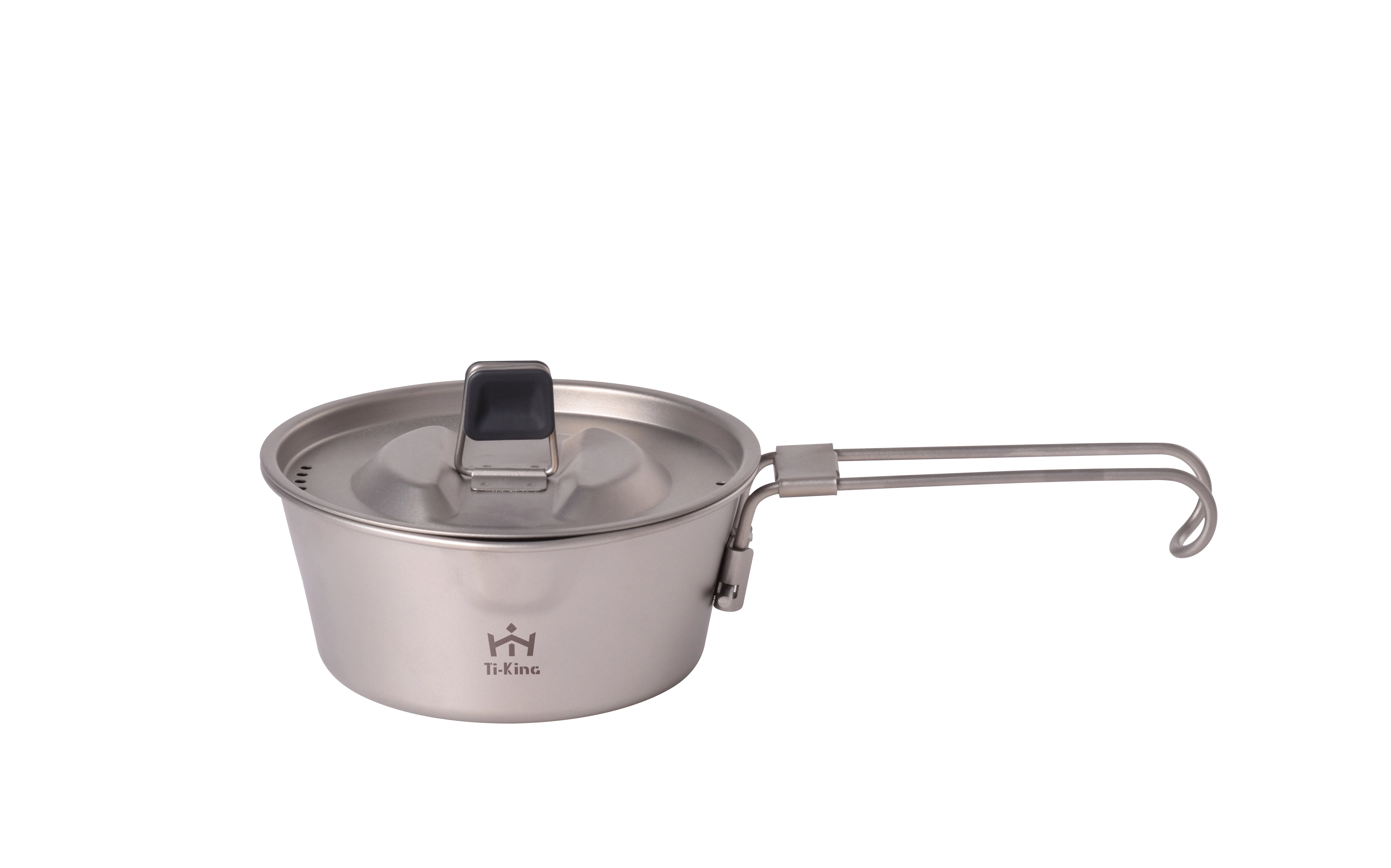 Titanium sierra bowl/pot with lid & folding handle for outdoor camping 1